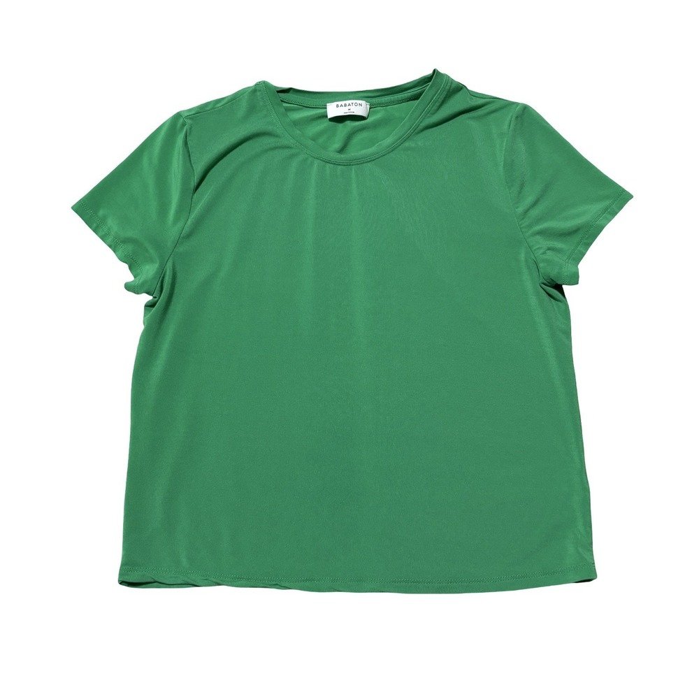 Aritzia Babaton Women's Short Sleeve Top Green Size Medium 18 x 21